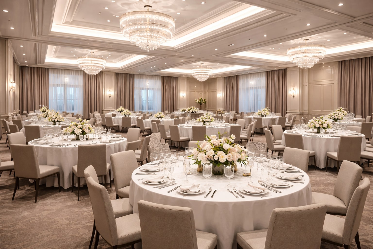 Декор и свечи на банкетном столе